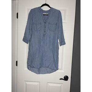 Chambrai  Blue Chambray Shirt Mini dress small
